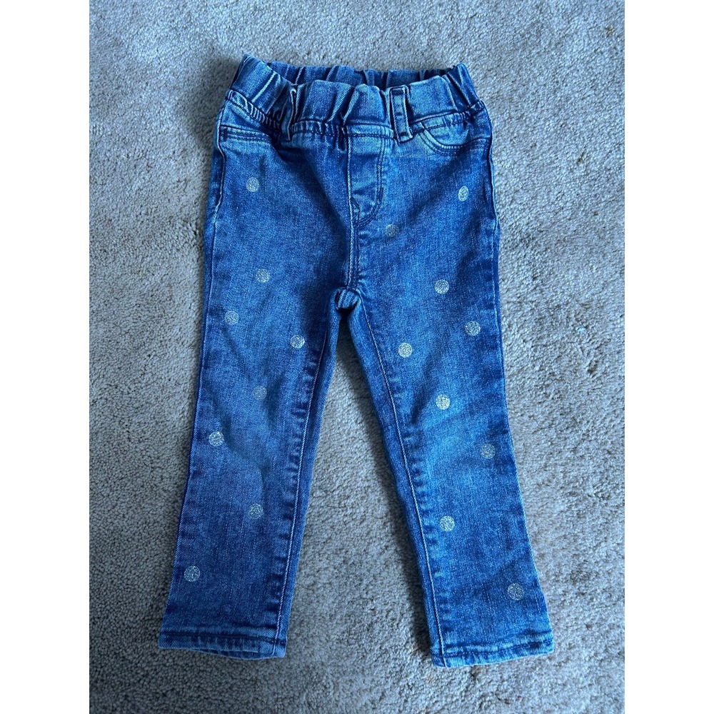 Baby gap size‎ 2T polka dot jeggins denim EUC